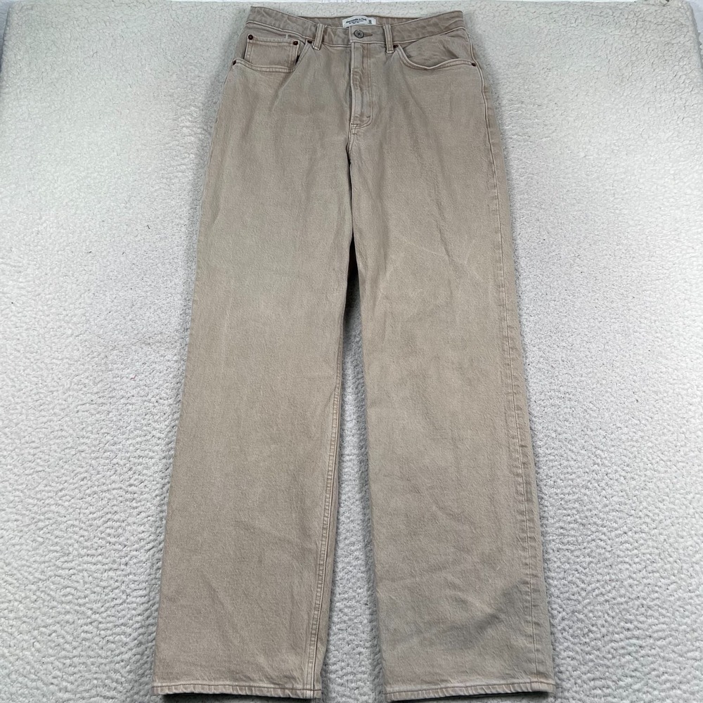 Abercrombie & Fitch High Rise Women Jeans in Tan